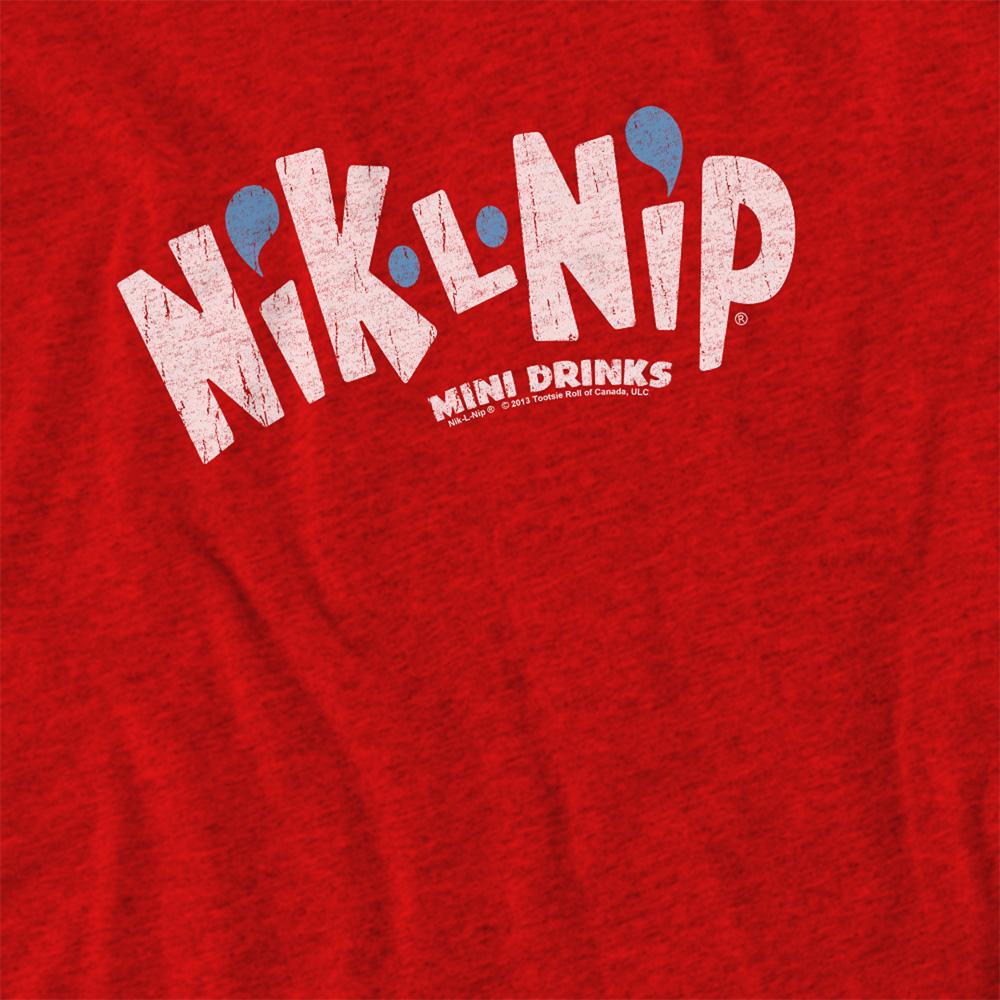 Red - Side - Dubble Bubble Unisex Adult Distressed Logo Heather T-Shirt