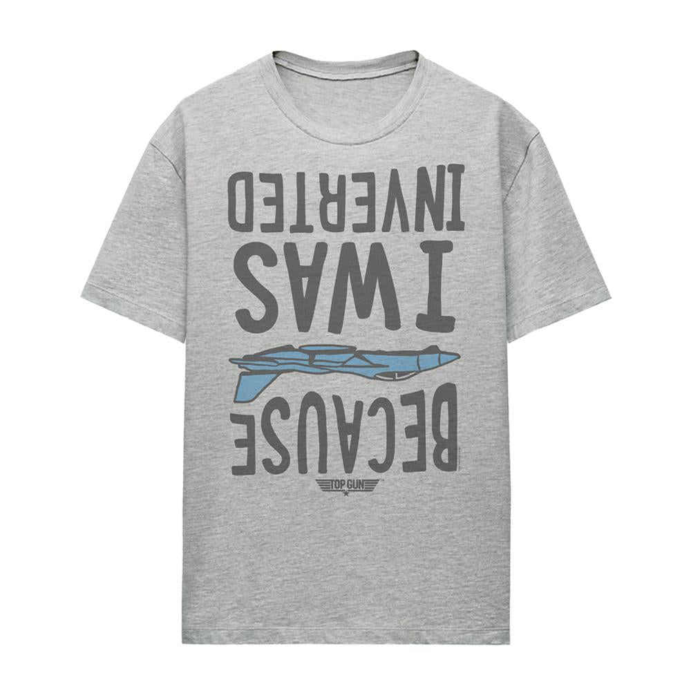 Athletic Heather - Front - Top Gun Womens-Ladies Because I was Inverted Heather T-Shirt
