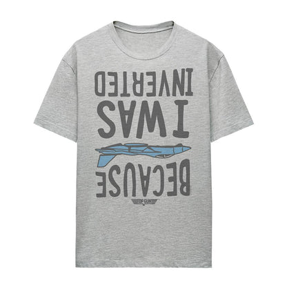 Athletic Heather - Front - Top Gun Womens-Ladies Because I was Inverted Heather T-Shirt