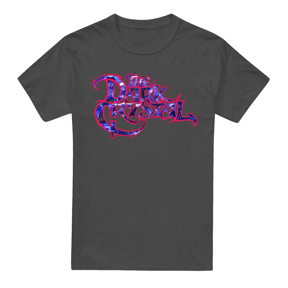 Charcoal - Front - Dark Crystal Unisex Adult Collage Logo Heather T-Shirt