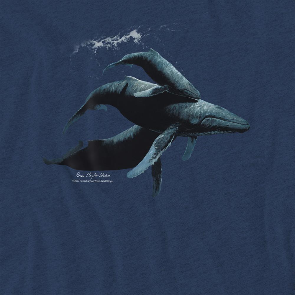 Navy - Side - Wildlife Unisex Adult Power&Grace Heather T-Shirt