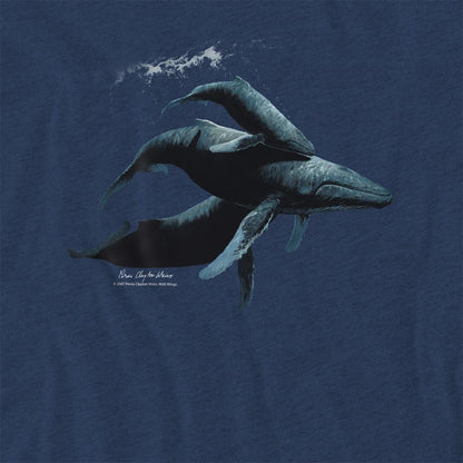 Navy - Side - Wildlife Unisex Adult Power&Grace Heather T-Shirt