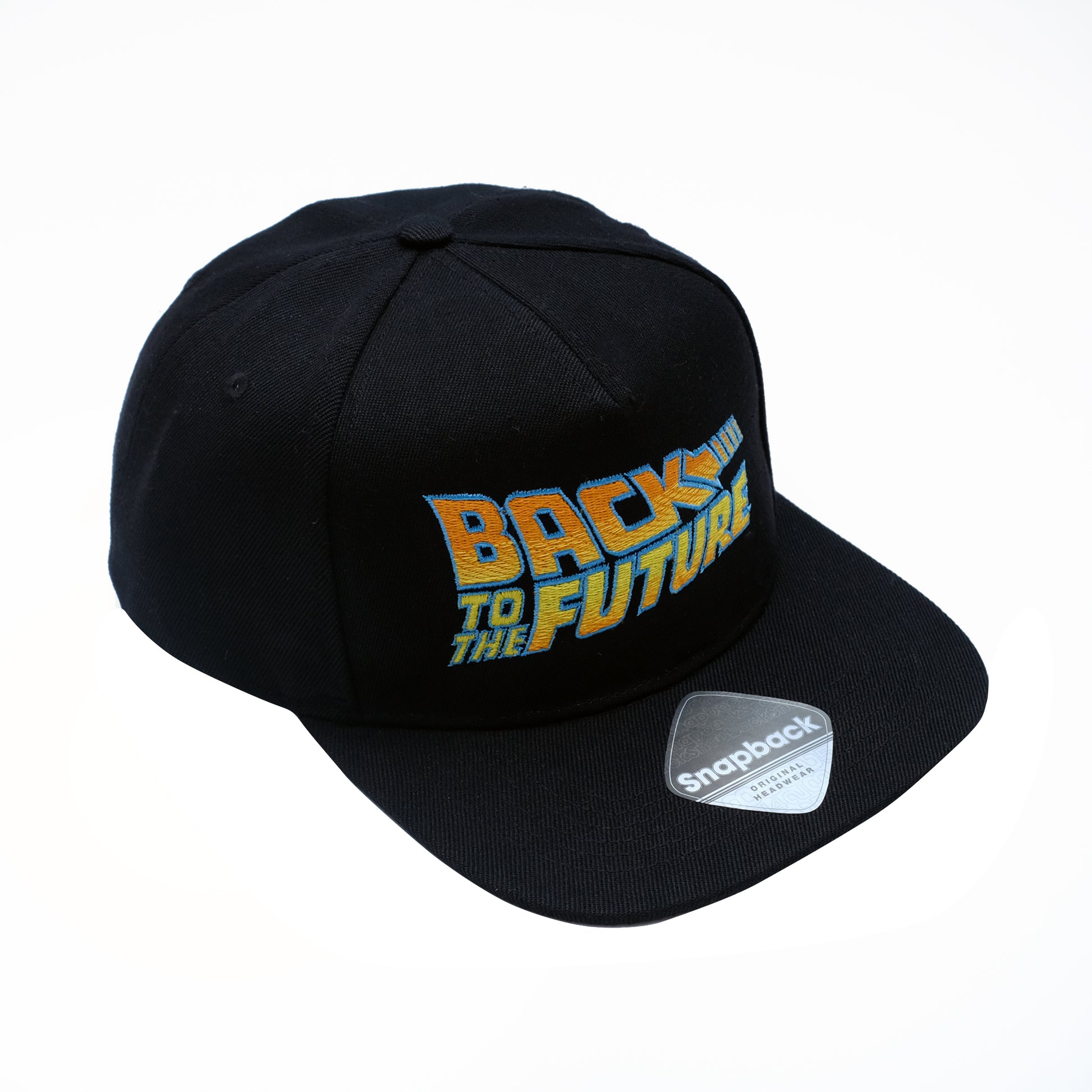 Black - Side - Back To The Future Mens Classic Logo Baseball Cap