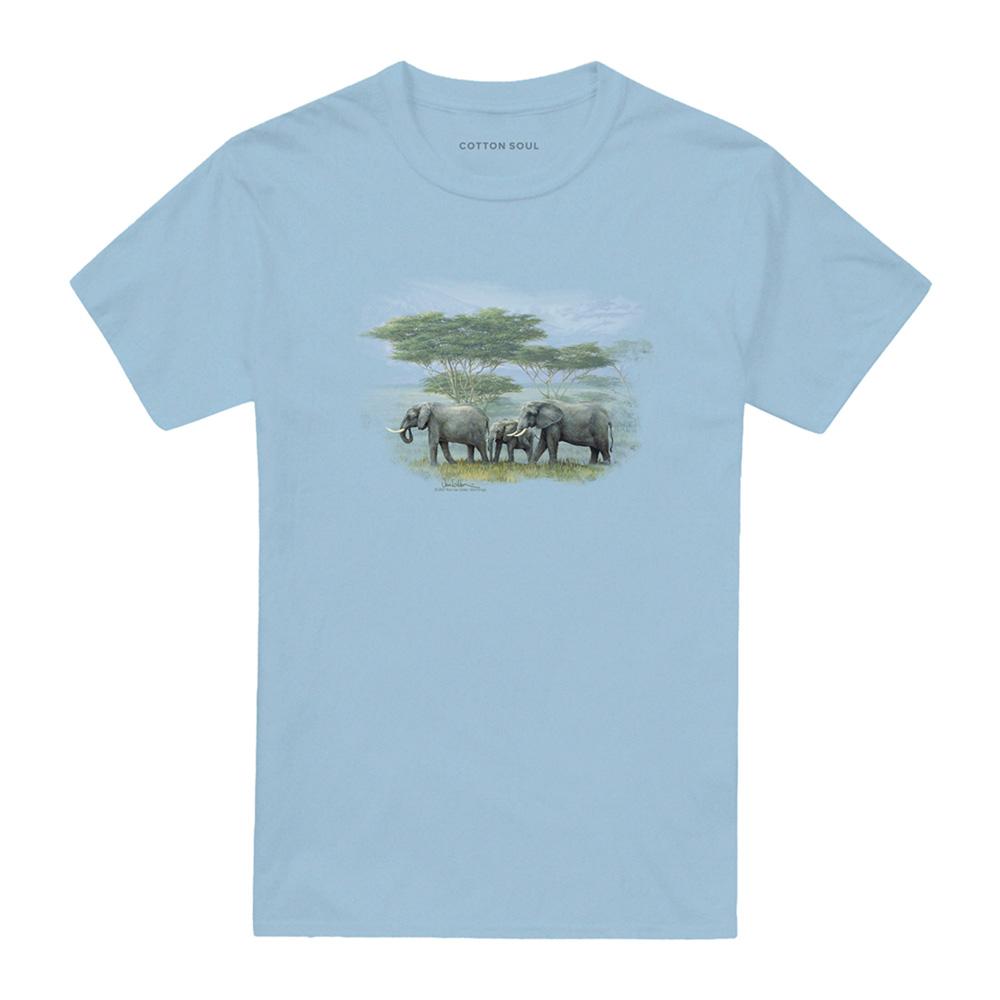 Light Blue - Front - Wildlife Unisex Adult Heart Of Africa Heather T-Shirt