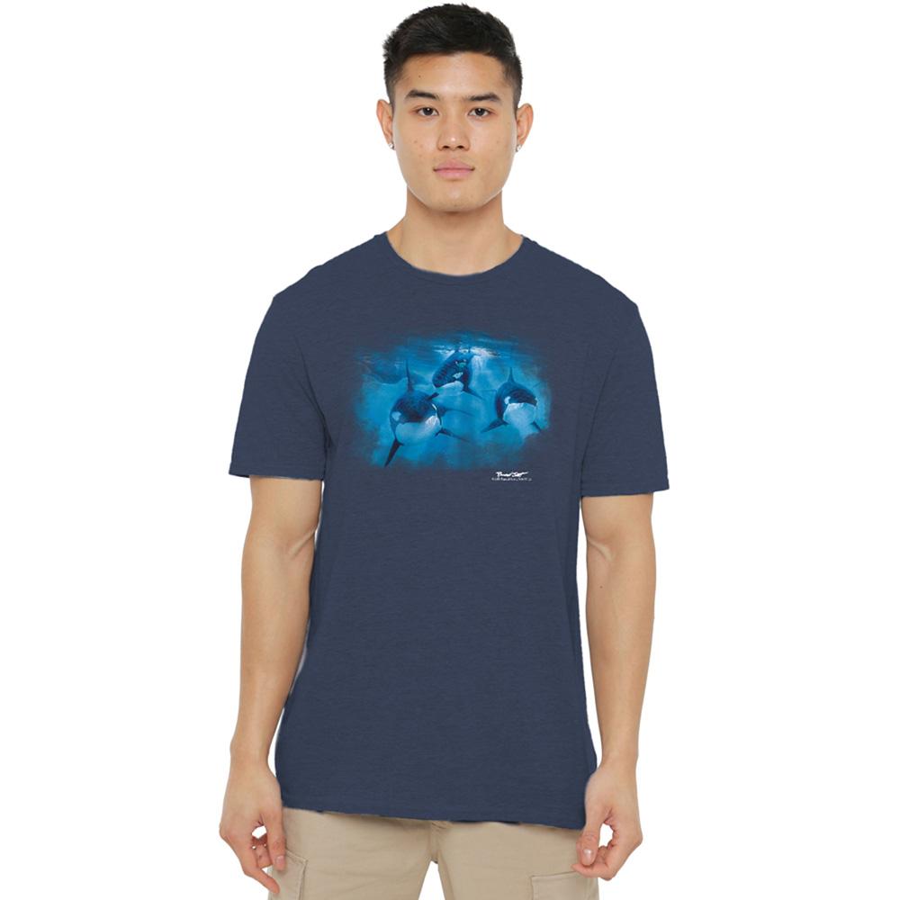 Navy - Lifestyle - Wildlife Unisex Adult Pod Of Orcas Heather T-Shirt