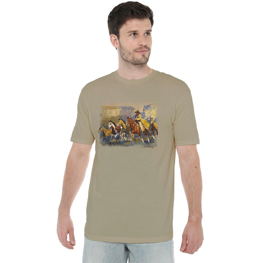 Safari Green - Lifestyle - Wildlife Unisex Adult A Cowboy Day Heather T-Shirt