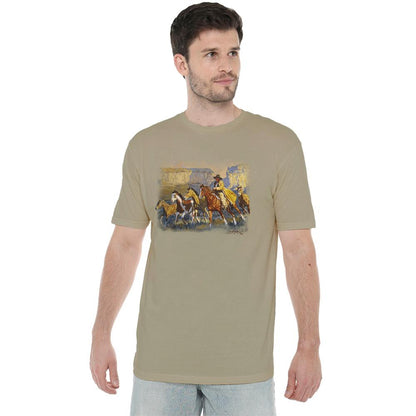 Safari Green - Lifestyle - Wildlife Unisex Adult A Cowboy Day Heather T-Shirt