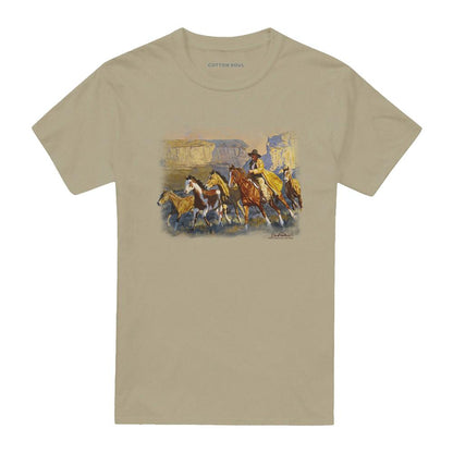 Safari Green - Front - Wildlife Unisex Adult A Cowboy Day Heather T-Shirt