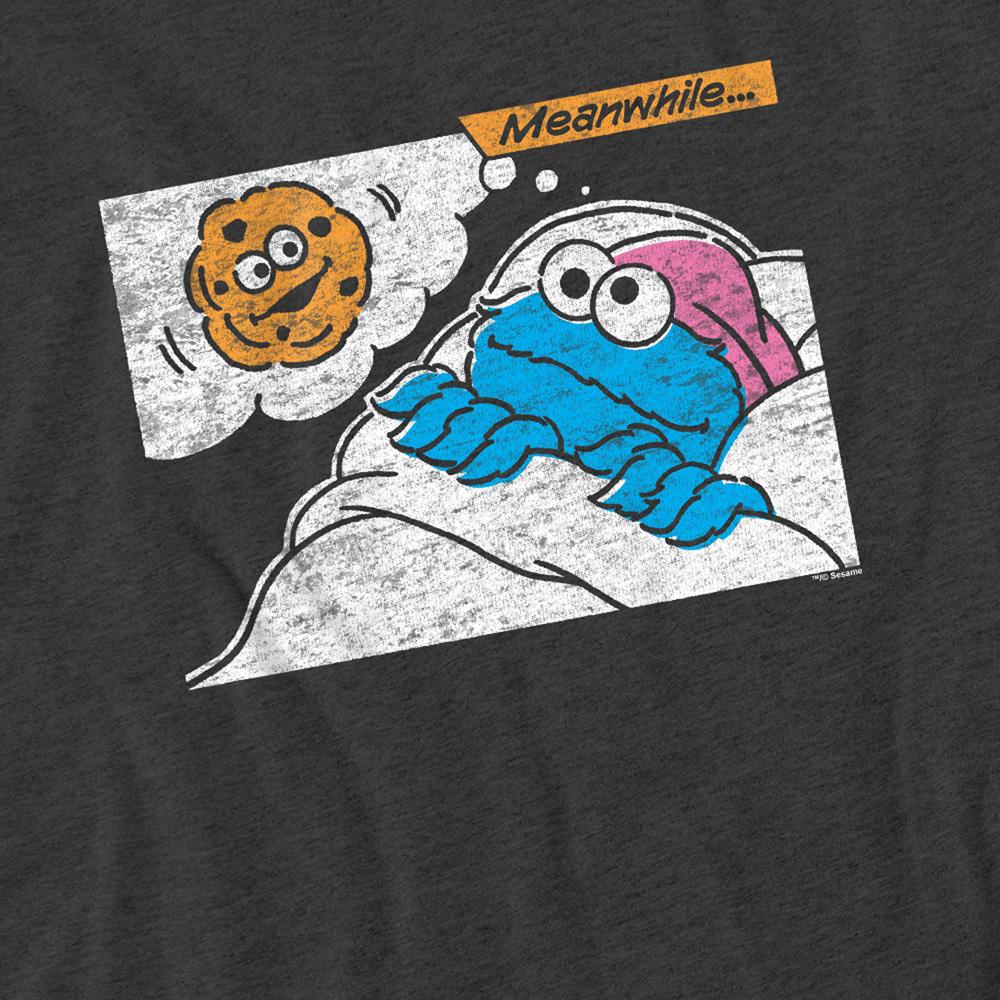 Charcoal - Side - Sesame Street Unisex Adult Meanwhile Heather T-Shirt