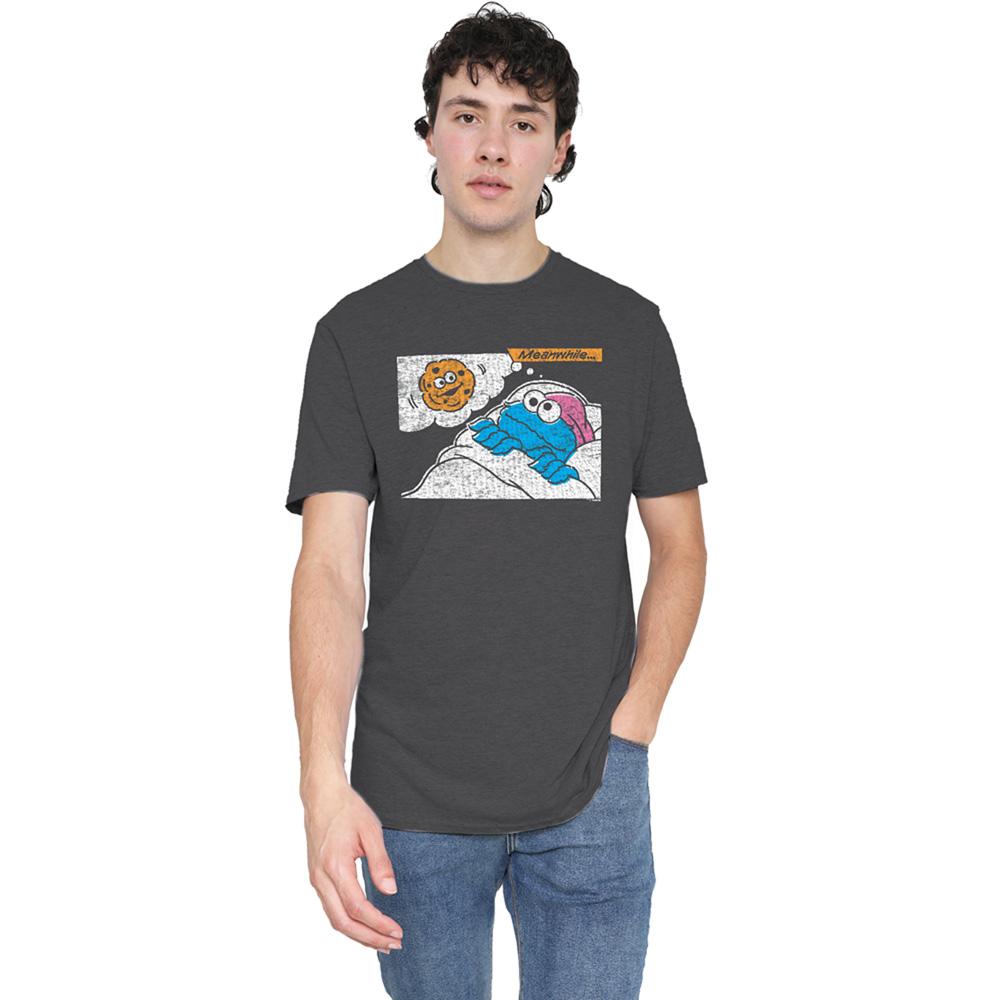 Charcoal - Lifestyle - Sesame Street Unisex Adult Meanwhile Heather T-Shirt