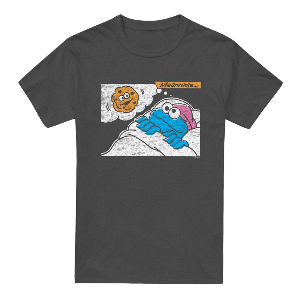 Charcoal - Front - Sesame Street Unisex Adult Meanwhile Heather T-Shirt