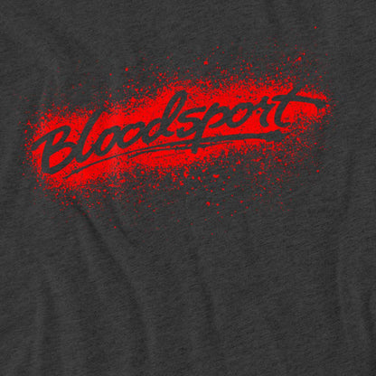 Charcoal - Side - Bloodsport Unisex Adult Blood Splatter Heather T-Shirt
