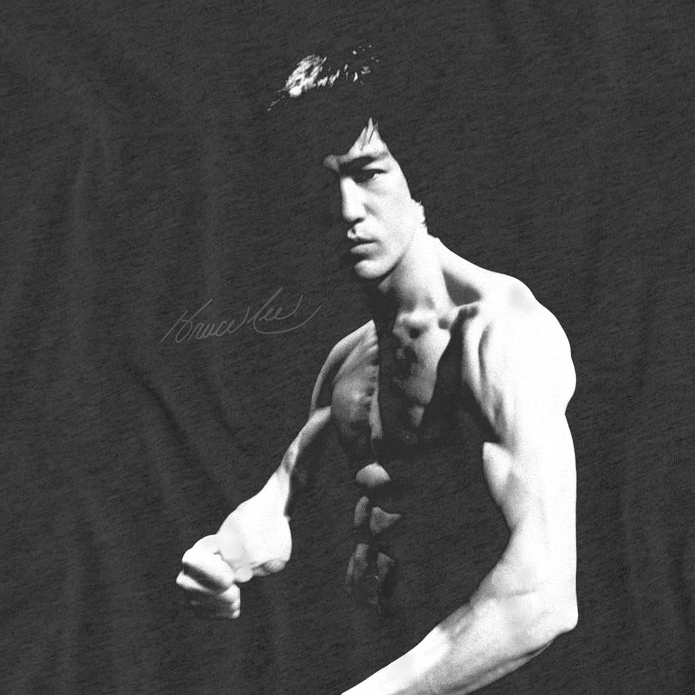 Charcoal - Side - Bruce Lee Unisex Adult Stance Heather T-Shirt