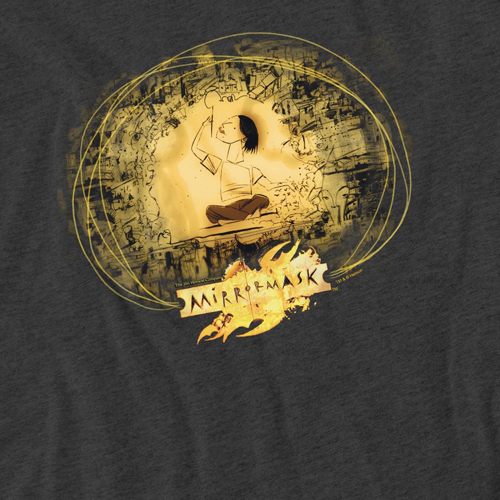 Charcoal - Side - MirrorMask Unisex Adult Sketch Heather T-Shirt