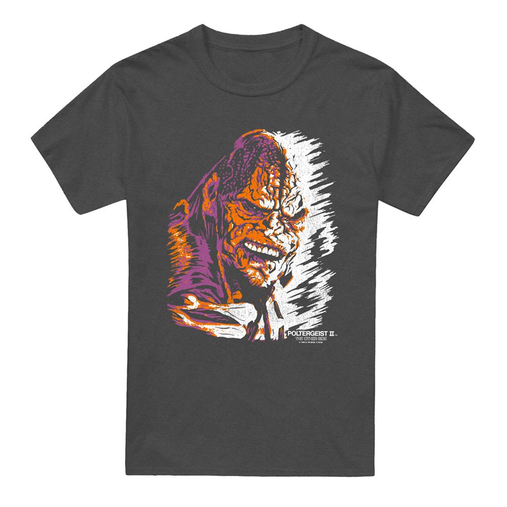 Charcoal - Front - Poltergeist Unisex Adult Heather T-Shirt