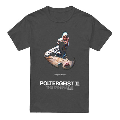 Charcoal - Front - Poltergeist Unisex Adult Poster Heather T-Shirt