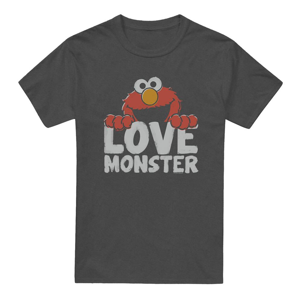 Charcoal - Front - Sesame Street Unisex Adult Love Monster Heather T-Shirt