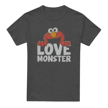 Charcoal - Front - Sesame Street Unisex Adult Love Monster Heather T-Shirt
