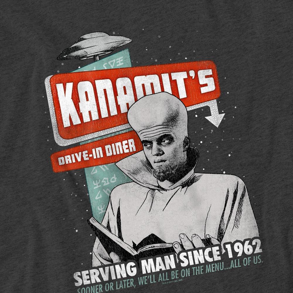 Charcoal - Side - The Twilight Zone Unisex Adult Kanamits Diner Heather T-Shirt
