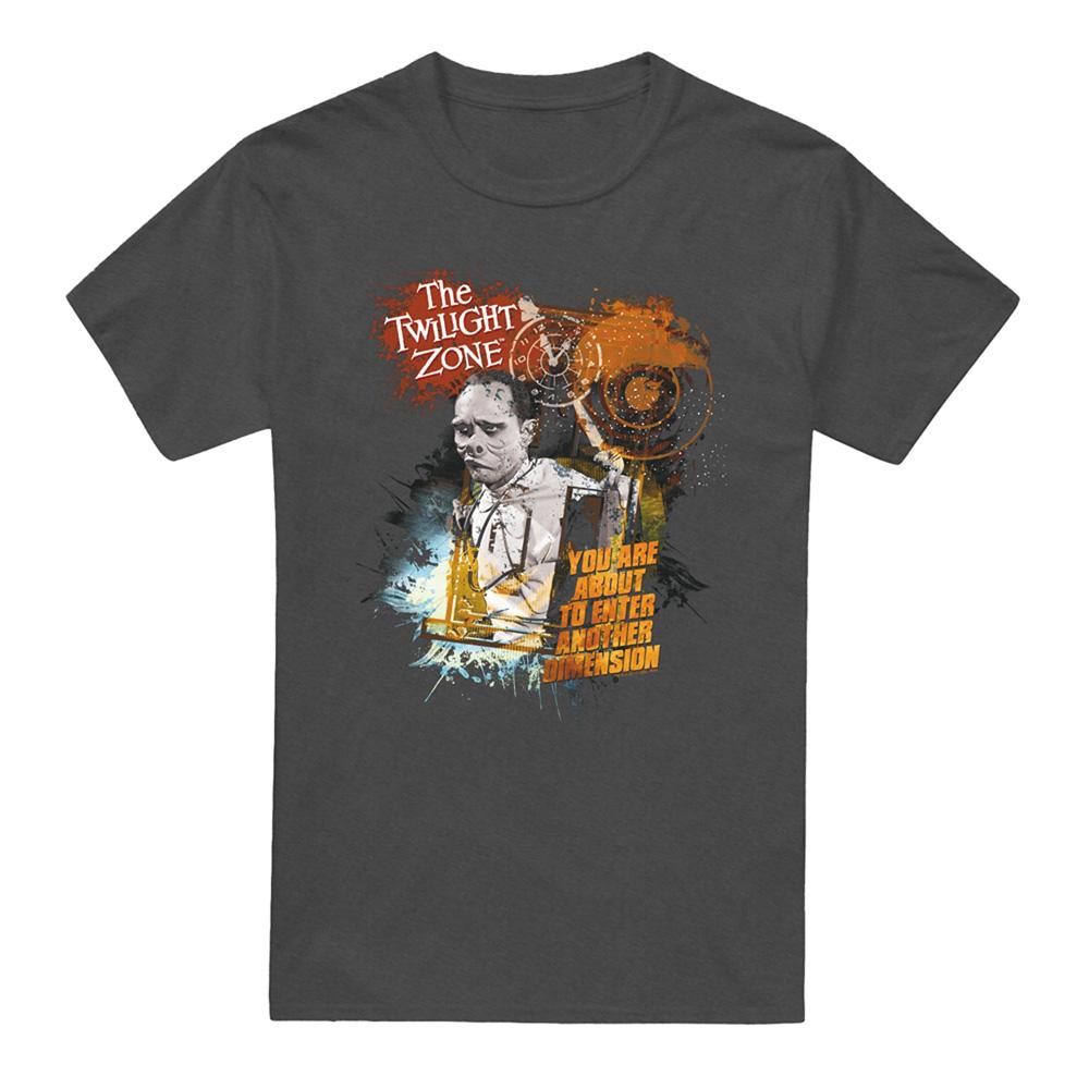 Charcoal - Front - The Twilight Zone Unisex Adult Enter At Own Risk Heather T-Shirt