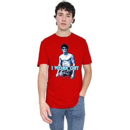 Red - Lifestyle - Bruce Lee Unisex Adult I Works Out Heather T-Shirt