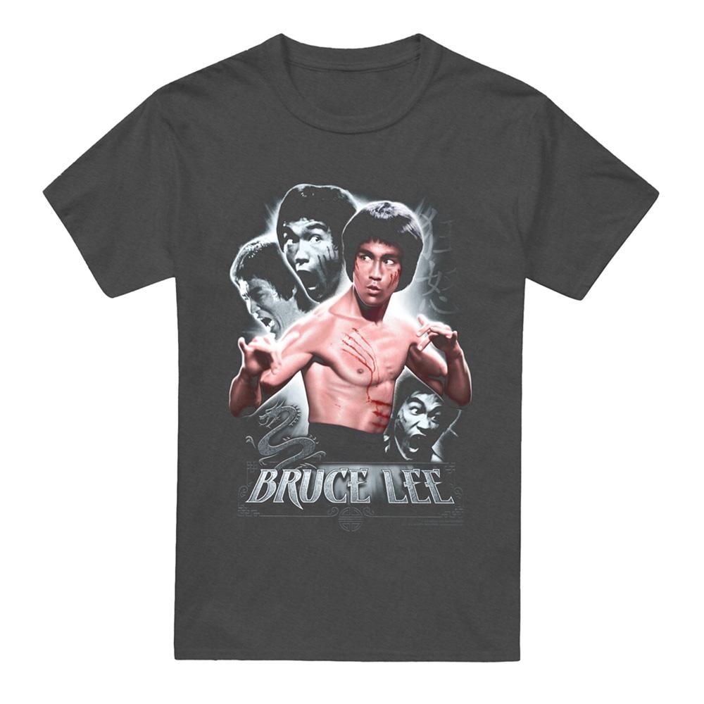 Charcoal - Front - Bruce Lee Unisex Adult Inner Fury Heather T-Shirt