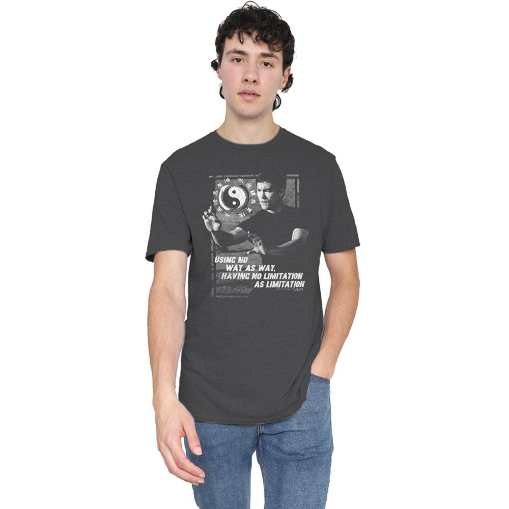 Charcoal - Side - Bruce Lee Unisex Adult No Way As A Way Heather T-Shirt