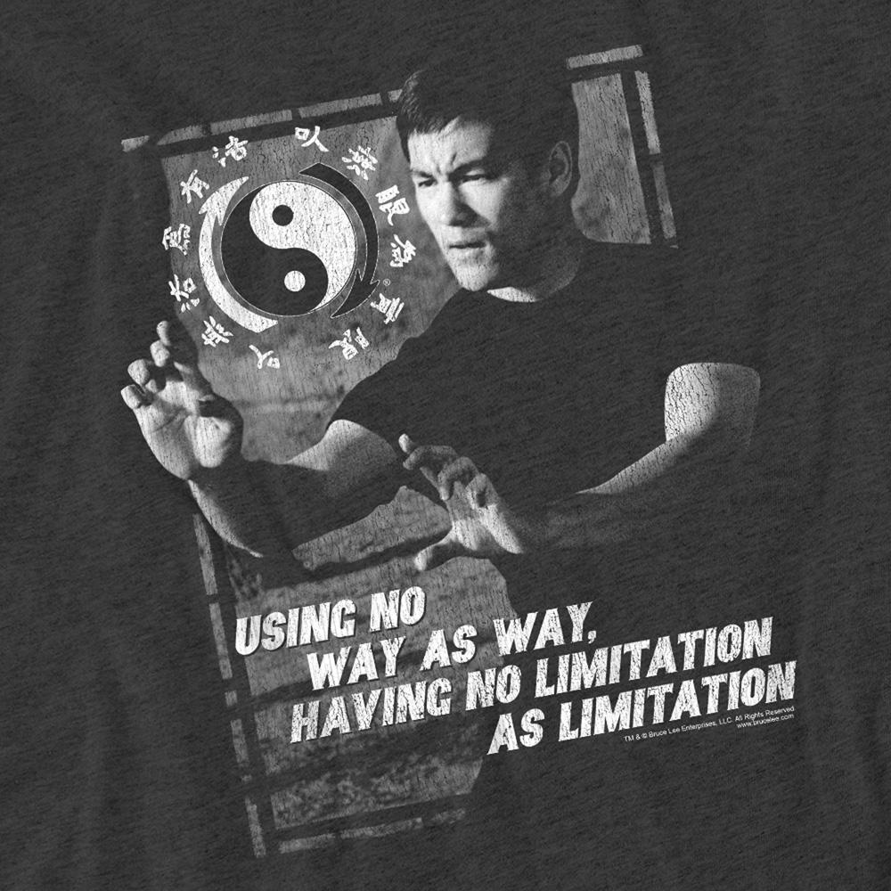 Charcoal - Pack Shot - Bruce Lee Unisex Adult No Way As A Way Heather T-Shirt