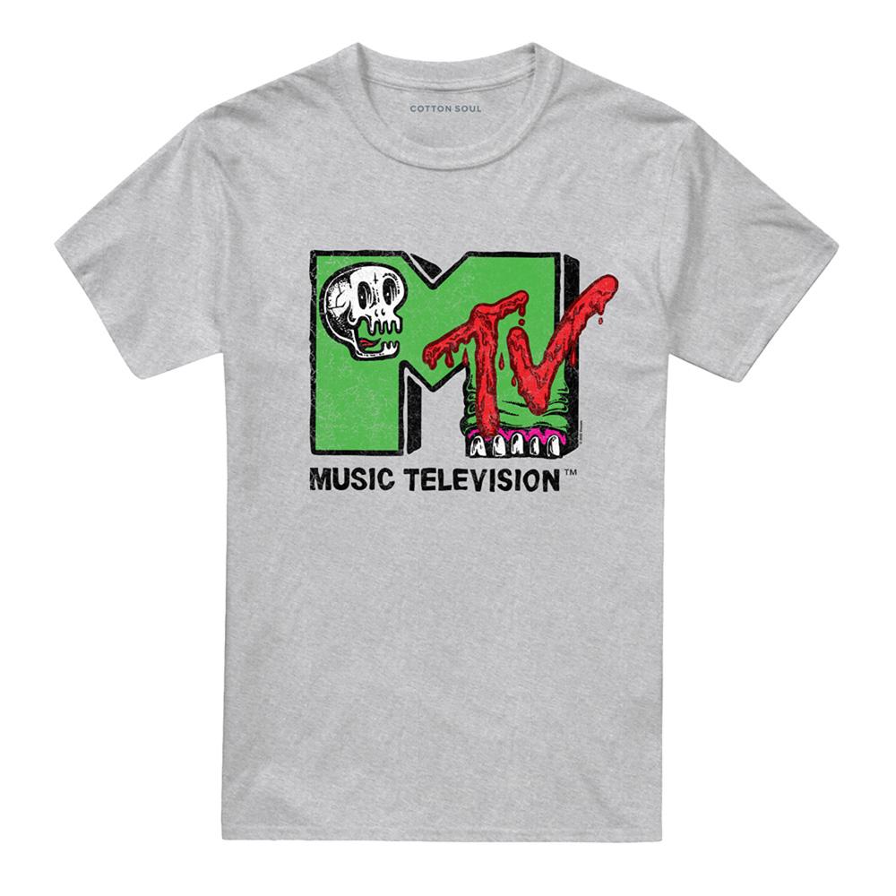 Athletic - Front - MTV Unisex Adult Skull And Monster Teeth Logo T-Shirt