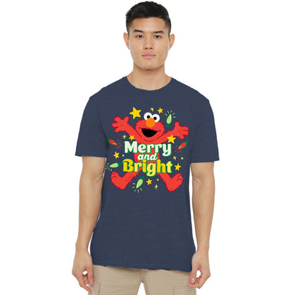 Royal Blue - Back - Sesame Street Unisex Adult Happy Holidays Characters Heather T-Shirt