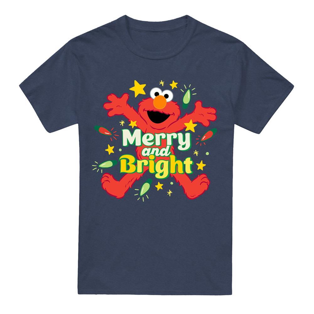 Royal Blue - Front - Sesame Street Unisex Adult Happy Holidays Characters Heather T-Shirt