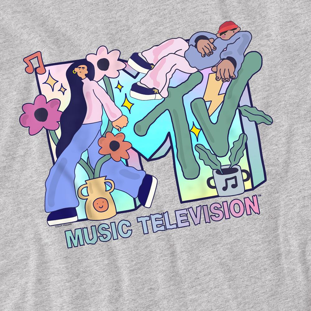 Athletic - Side - MTV Unisex Adult Groovy Icons Heather T-Shirt