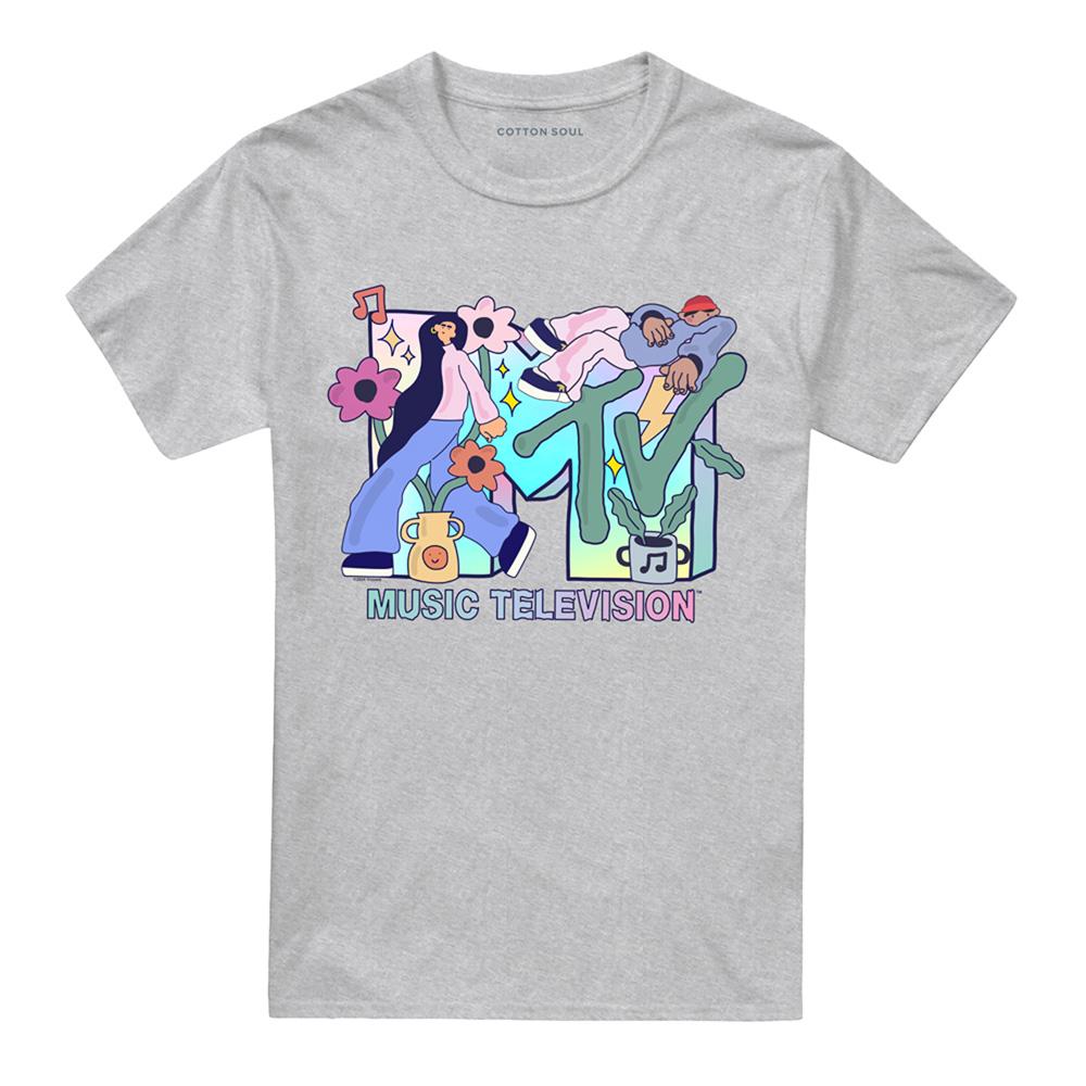 Athletic - Front - MTV Unisex Adult Groovy Icons Heather T-Shirt