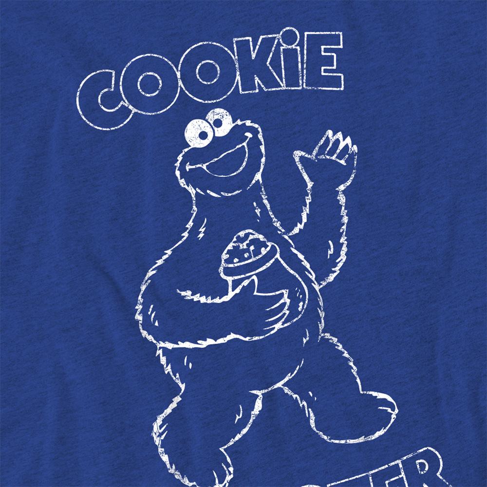 Royal Blue - Side - Sesame Street Unisex Adult Simple Cookie Heather T-Shirt