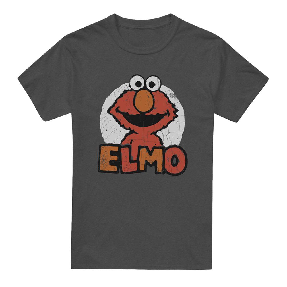 Charcoal - Front - Sesame Street Unisex Adult Elmo Heather T-Shirt
