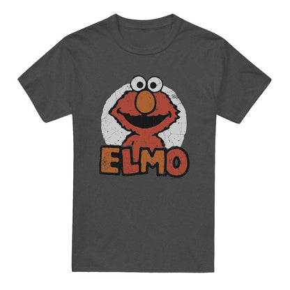 Charcoal - Front - Sesame Street Unisex Adult Elmo Heather T-Shirt