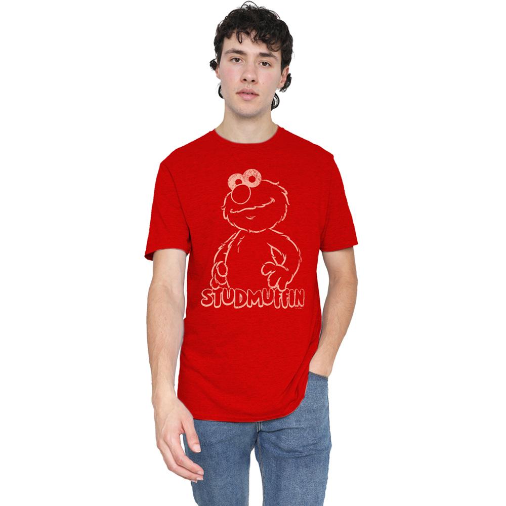 Red - Back - Sesame Street Unisex Adult Studmuffin Heather T-Shirt