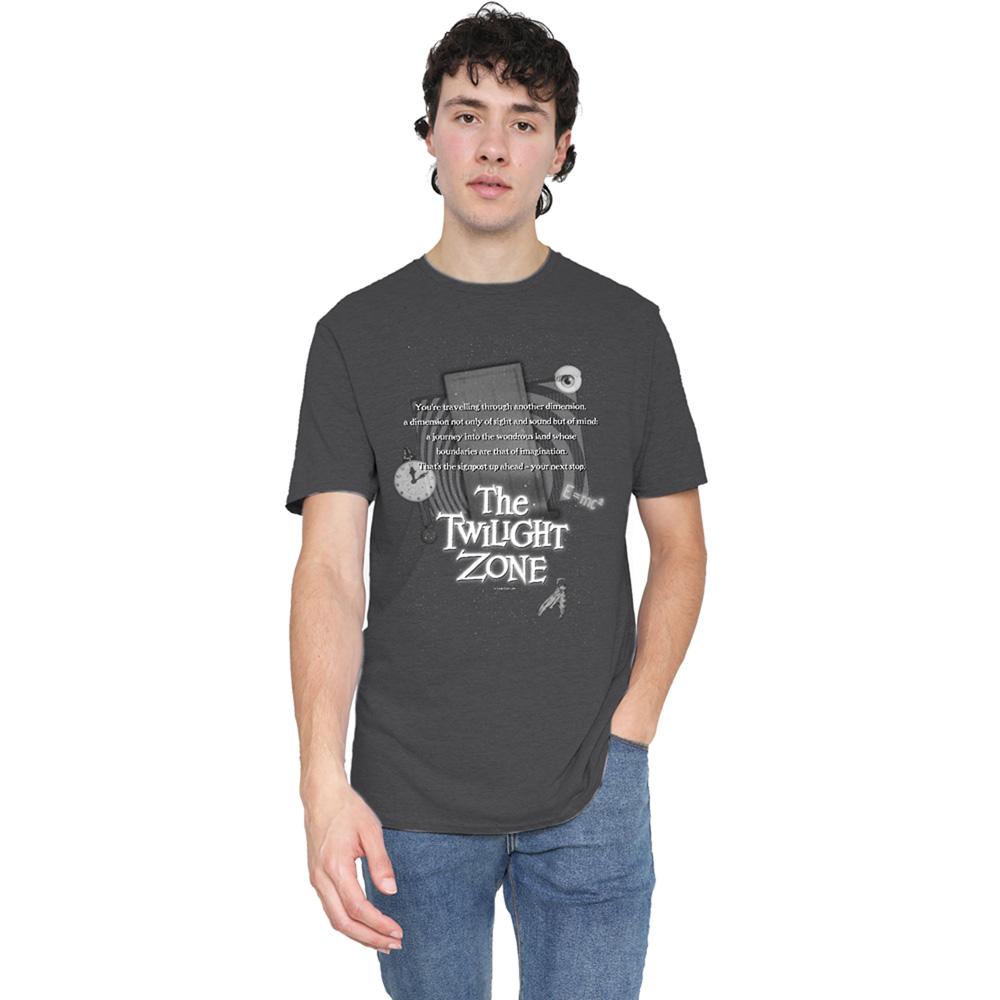 Charcoal - Back - The Twilight Zone Unisex Adult Monologue Heather T-Shirt