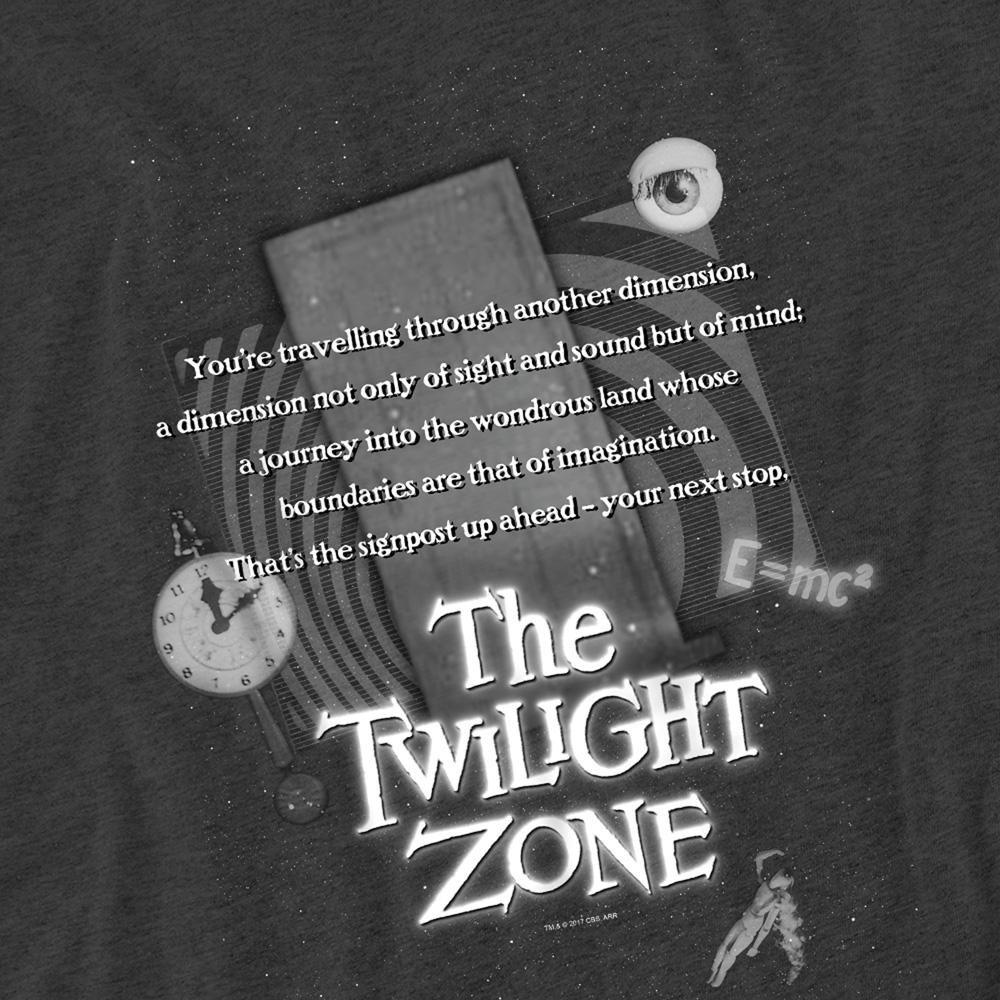 Charcoal - Side - The Twilight Zone Unisex Adult Monologue Heather T-Shirt