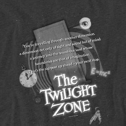 Charcoal - Side - The Twilight Zone Unisex Adult Monologue Heather T-Shirt