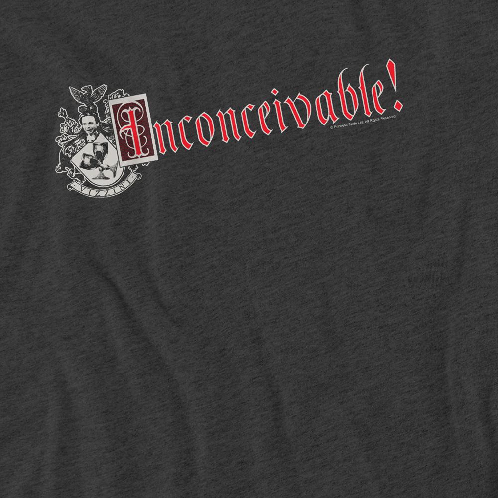 Red - Side - The Princess Bride Unisex Adult Vizzini Crest Heather T-Shirt