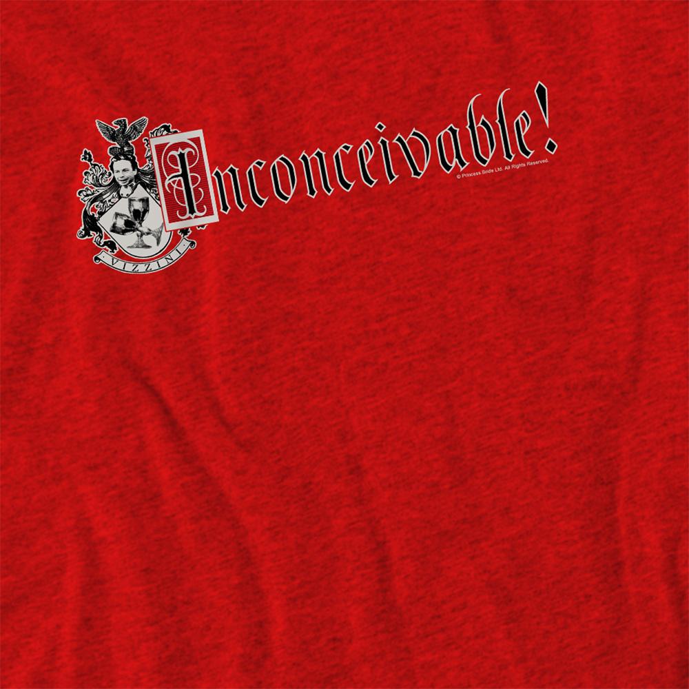 Charcoal - Side - The Princess Bride Unisex Adult Vizzini Crest Heather T-Shirt