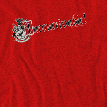 Charcoal - Side - The Princess Bride Unisex Adult Vizzini Crest Heather T-Shirt