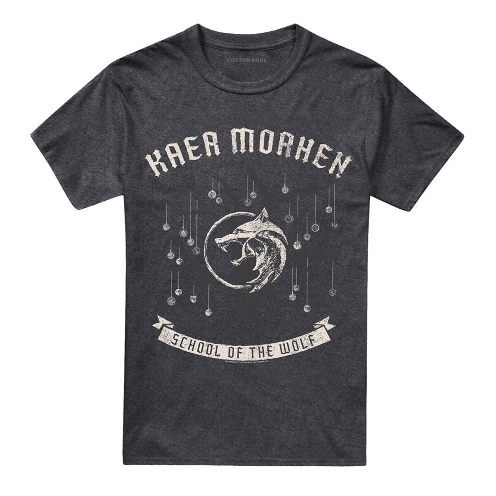 Charcoal - Front - The Witcher Unisex Adult Kaer Morhen Medallion Heather T-Shirt