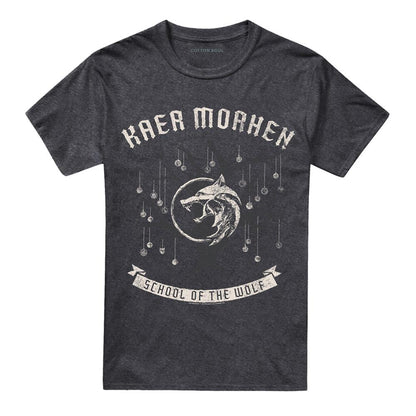 Charcoal - Front - The Witcher Unisex Adult Kaer Morhen Medallion Heather T-Shirt