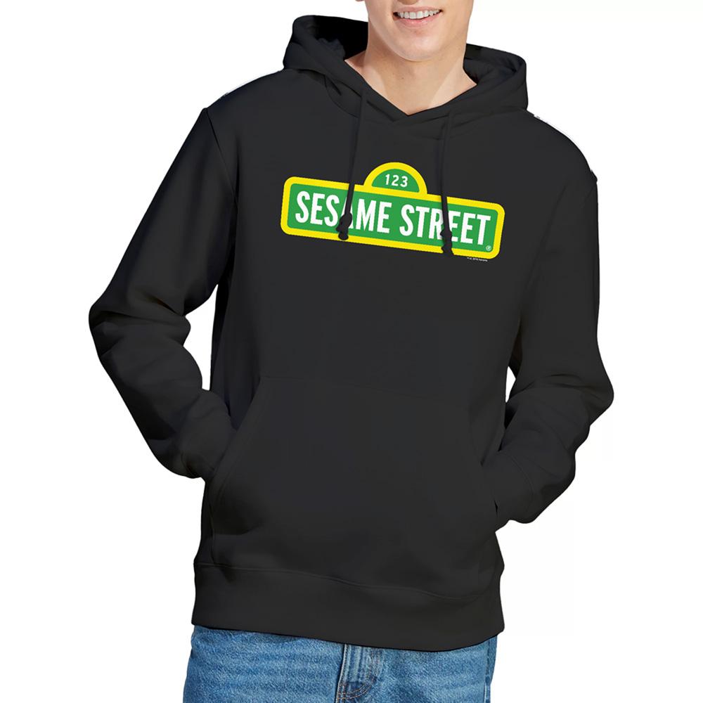 Black - Back - Sesame Street Unisex Adult Logo Hoodie