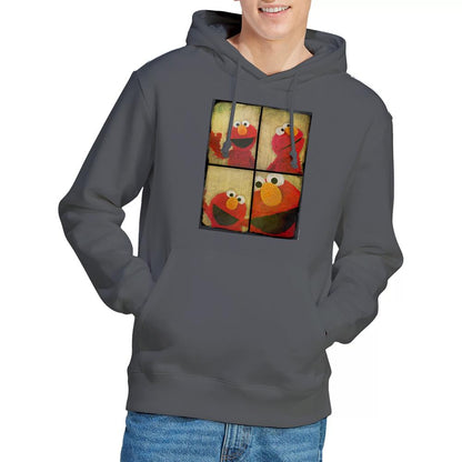 Charcoal - Back - Sesame Street Unisex Adult Elmo Photobooth Hoodie