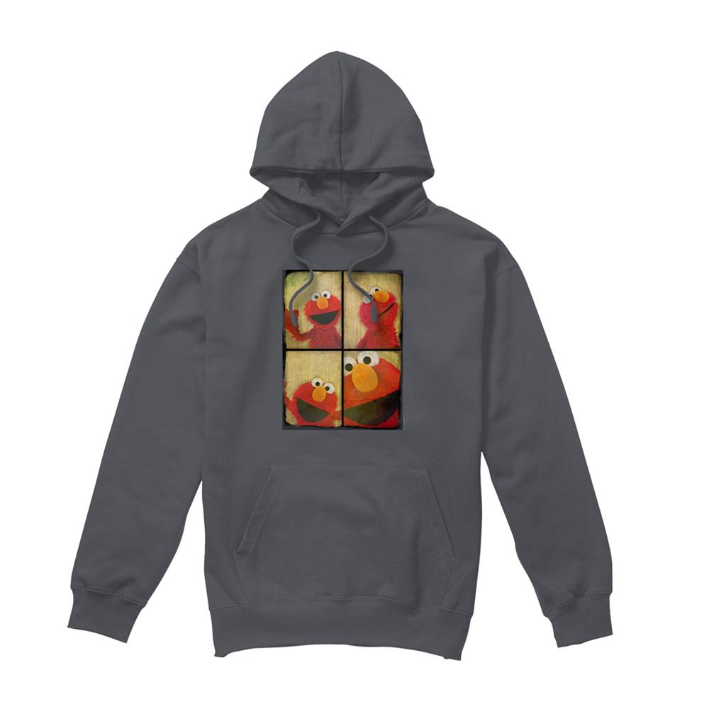 Charcoal - Front - Sesame Street Unisex Adult Elmo Photobooth Hoodie