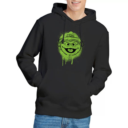 Black - Back - Sesame Street Unisex Adult Oscar The Grouch Graffiti Hoodie