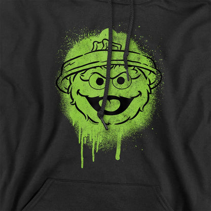 Black - Side - Sesame Street Unisex Adult Oscar The Grouch Graffiti Hoodie